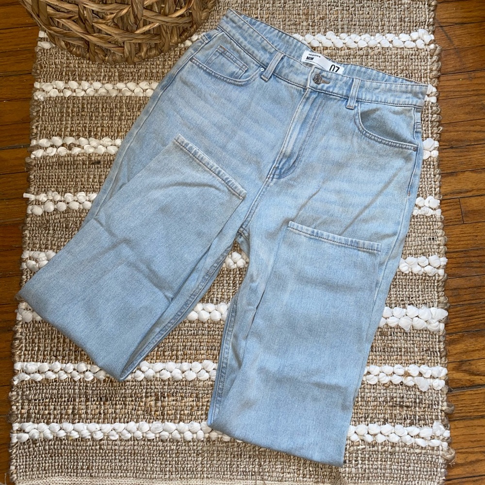 Blue straight leg jeans